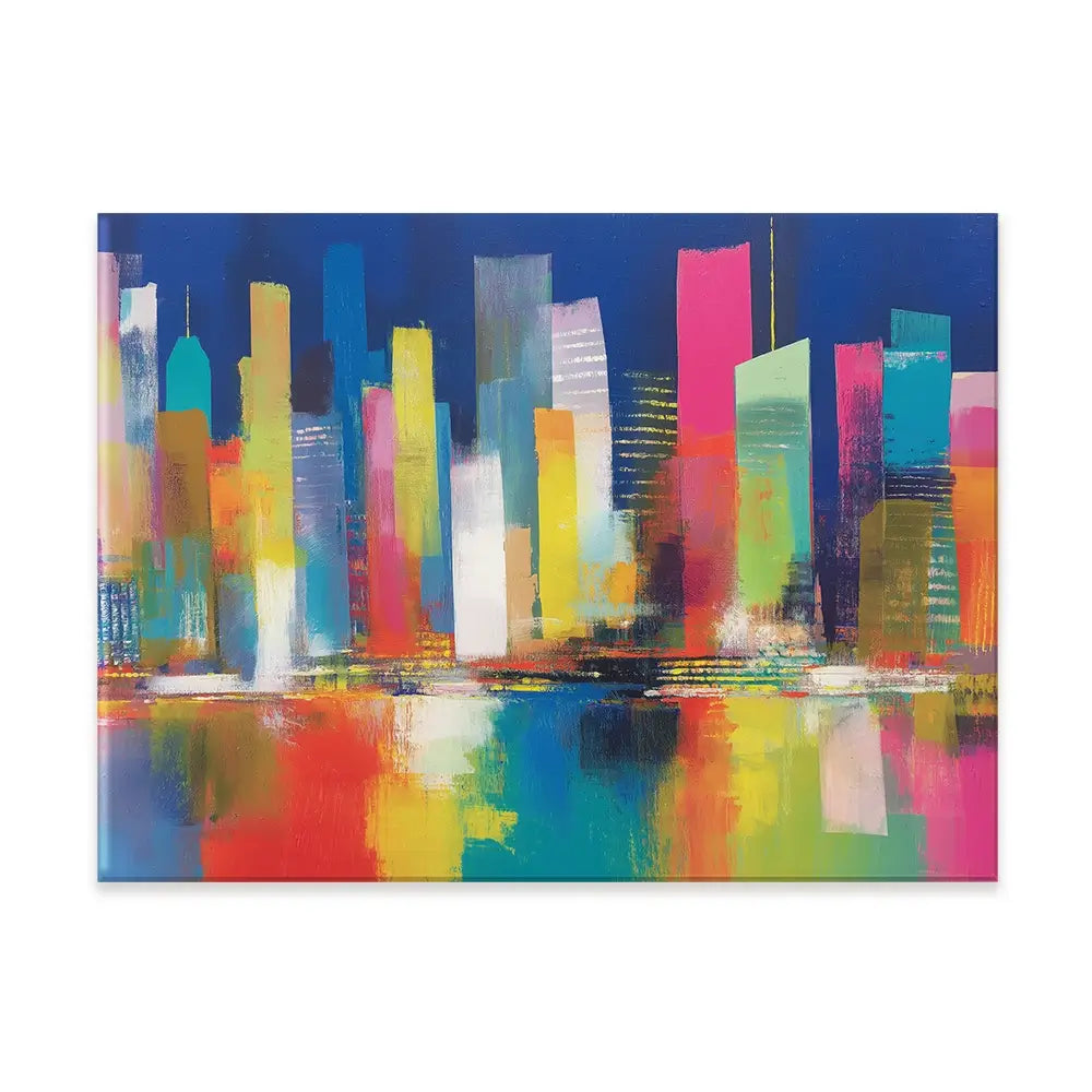 City Lights At Night Time Canvas Print City Lights At Night Time Canvas Print wall art product Chromatic Storm Studio