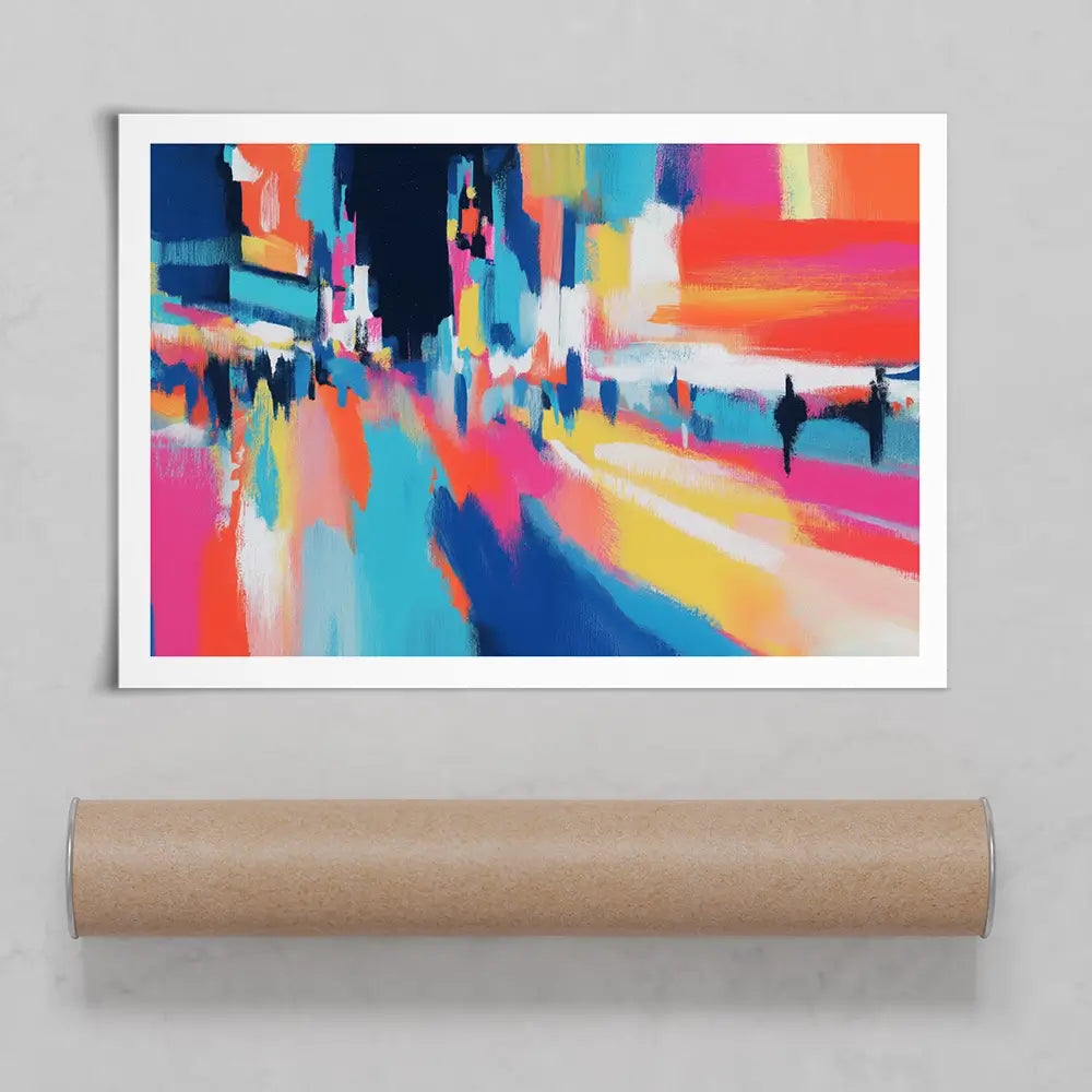 City Lights Blur Art Print City Lights Blur Art Print wall art product Chromatic Storm Studio
