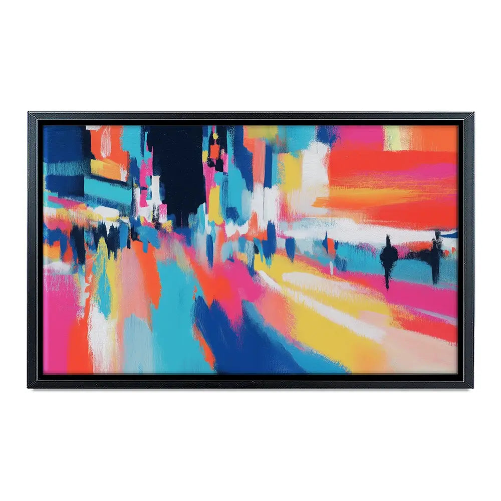 City Lights Blur Canvas Print City Lights Blur Canvas Print wall art product Chromatic Storm Studio
