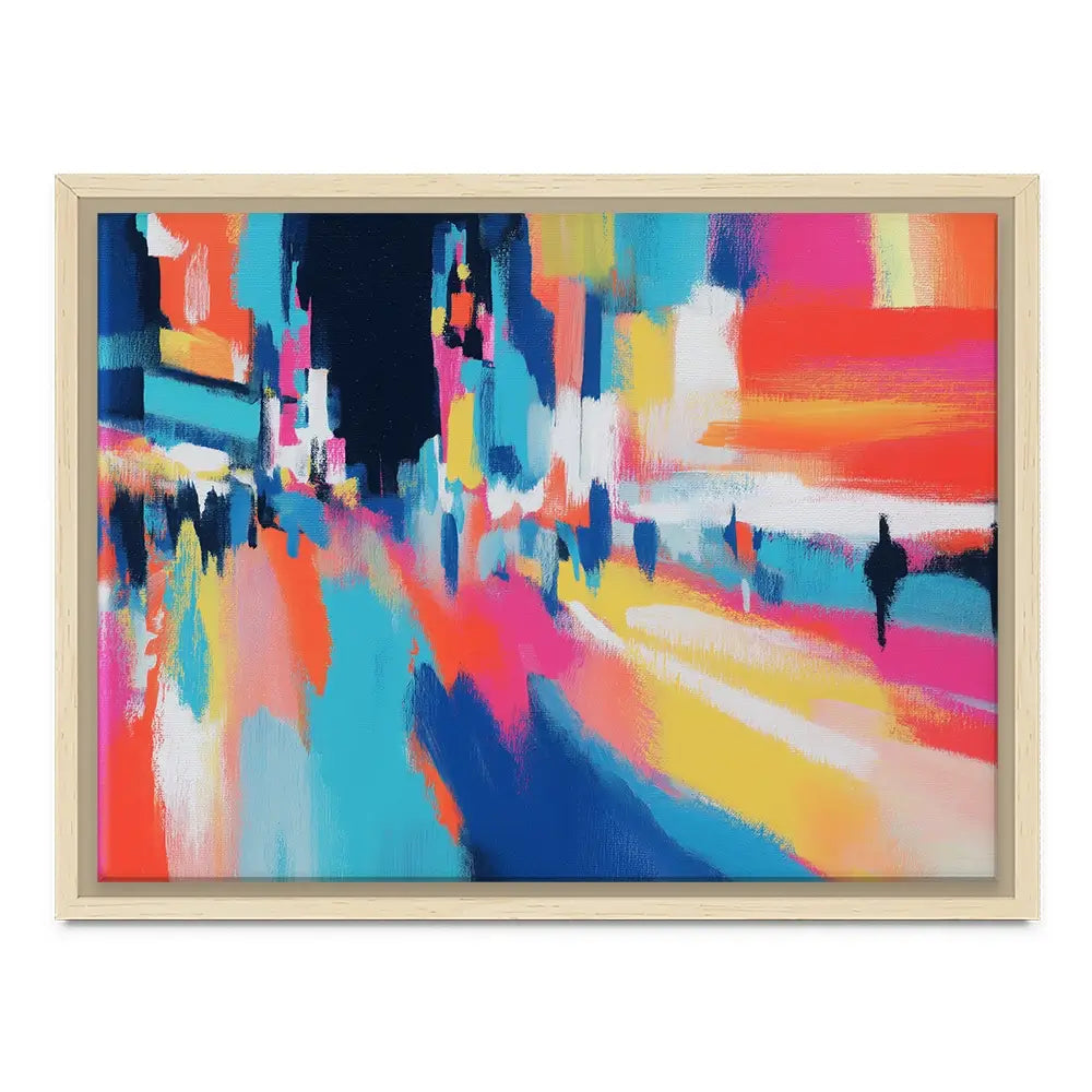City Lights Blur Canvas Print City Lights Blur Canvas Print wall art product Chromatic Storm Studio