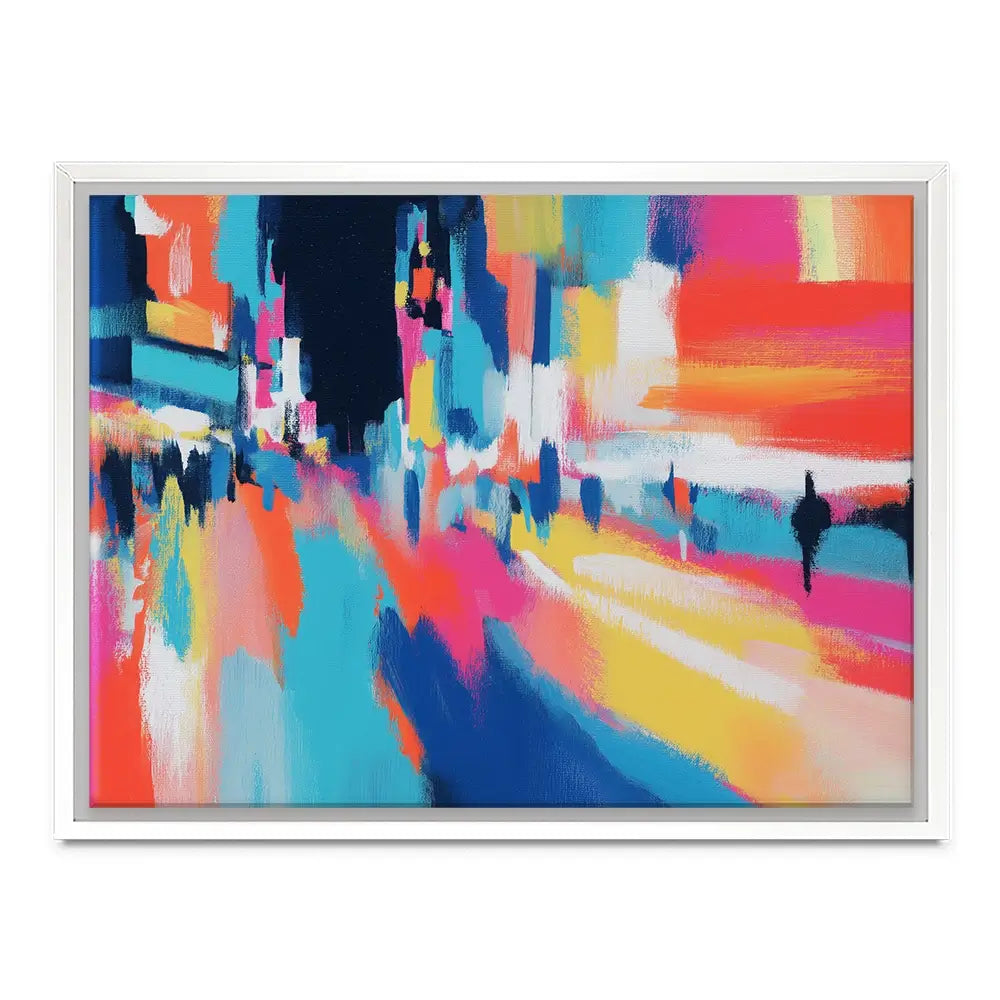 City Lights Blur Canvas Print City Lights Blur Canvas Print wall art product Chromatic Storm Studio