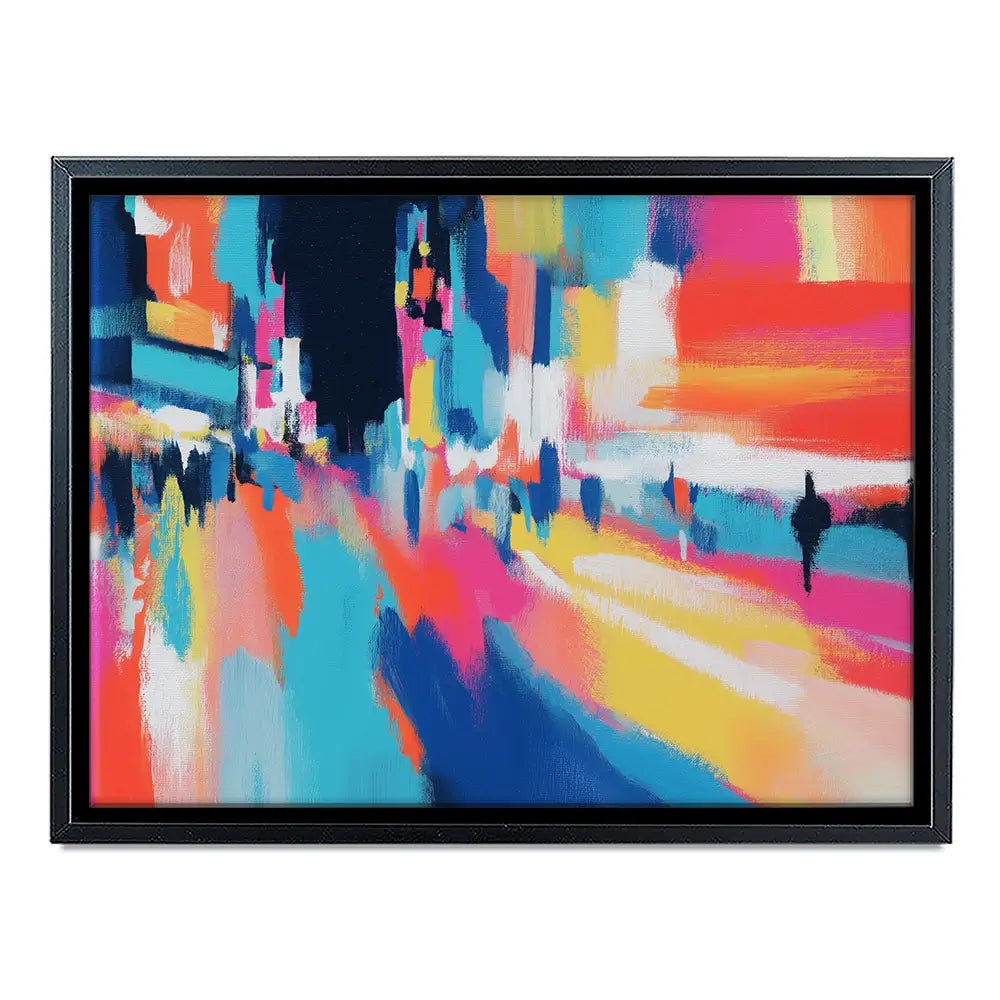 City Lights Blur Canvas Print City Lights Blur Canvas Print wall art product Chromatic Storm Studio