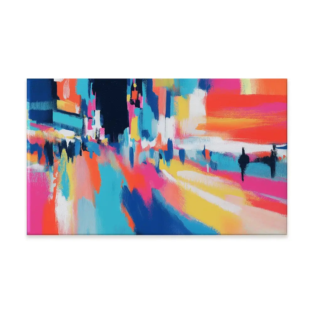 City Lights Blur Canvas Print City Lights Blur Canvas Print wall art product Chromatic Storm Studio