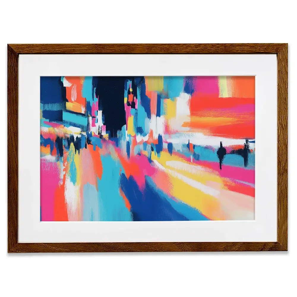 City Lights Blur Framed Art Print City Lights Blur Framed Art Print wall art product Chromatic Storm Studio