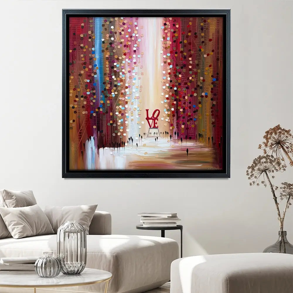 City Love Square Canvas Print City Love Square Canvas Print wall art product Ekaterina Ermilkina
