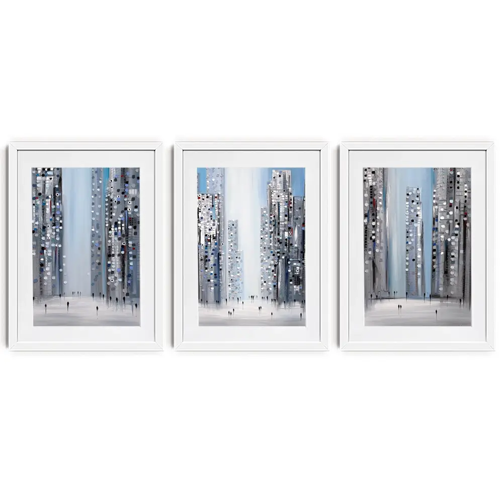 City Pulse Framed Art Print Trio City Pulse Framed Art Print Trio wall art product Ekaterina Ermilkina