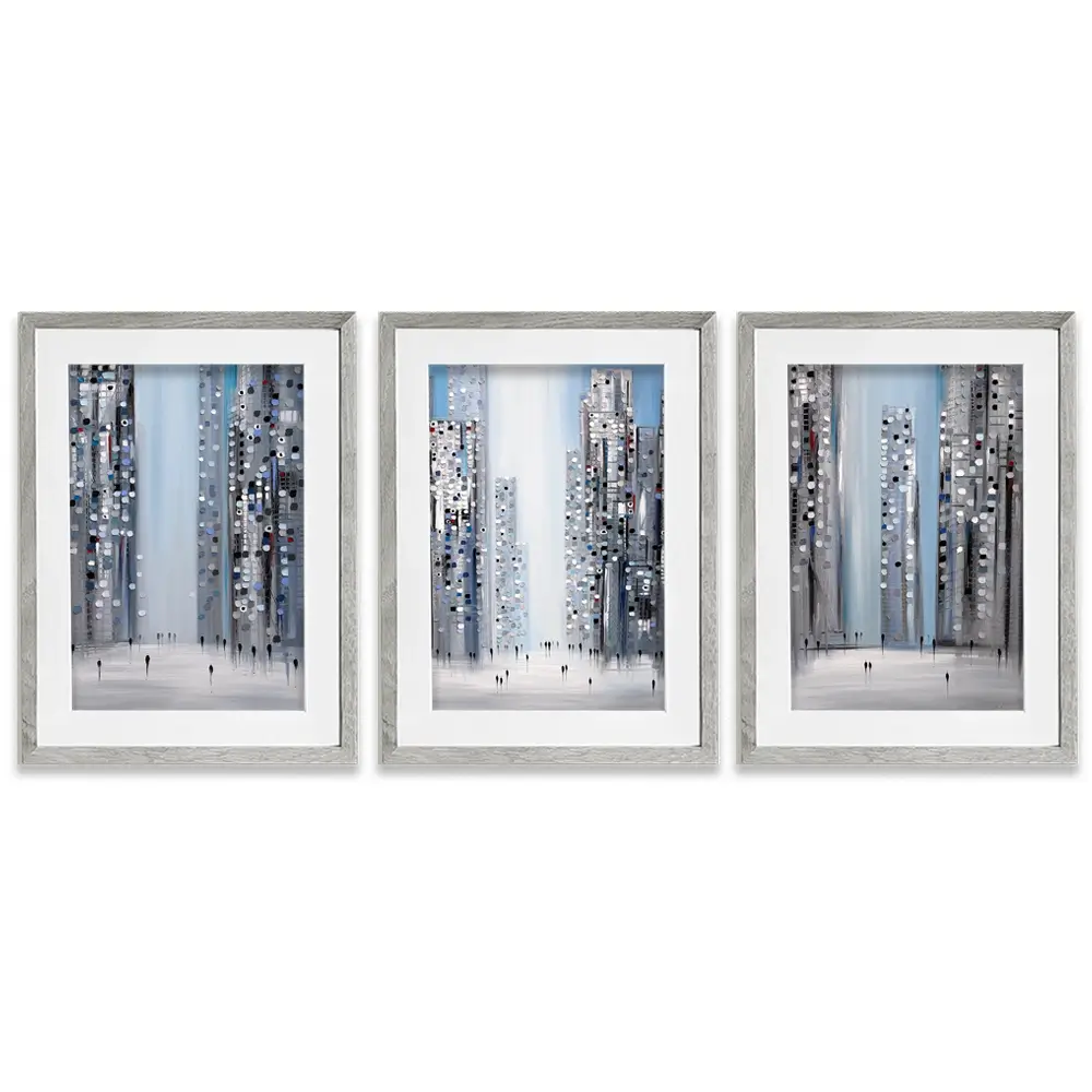 City Pulse Framed Art Print Trio City Pulse Framed Art Print Trio wall art product Ekaterina Ermilkina