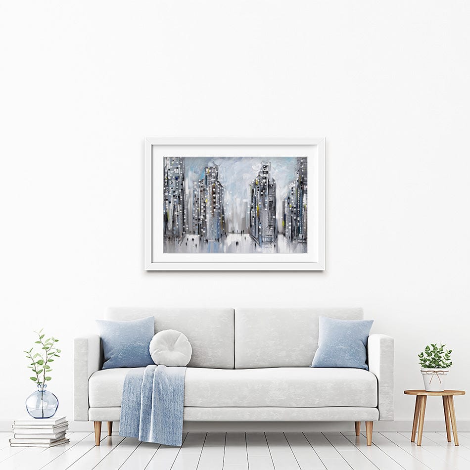 City Street Scene Framed Art Print wall art product Ekaterina Ermilkina / Independent