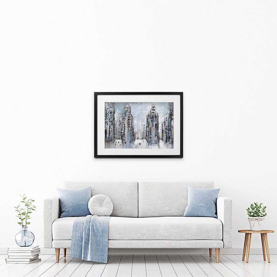 City Street Scene Framed Art Print wall art product Ekaterina Ermilkina / Independent