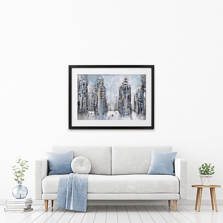 City Street Scene Framed Art Print wall art product Ekaterina Ermilkina / Independent