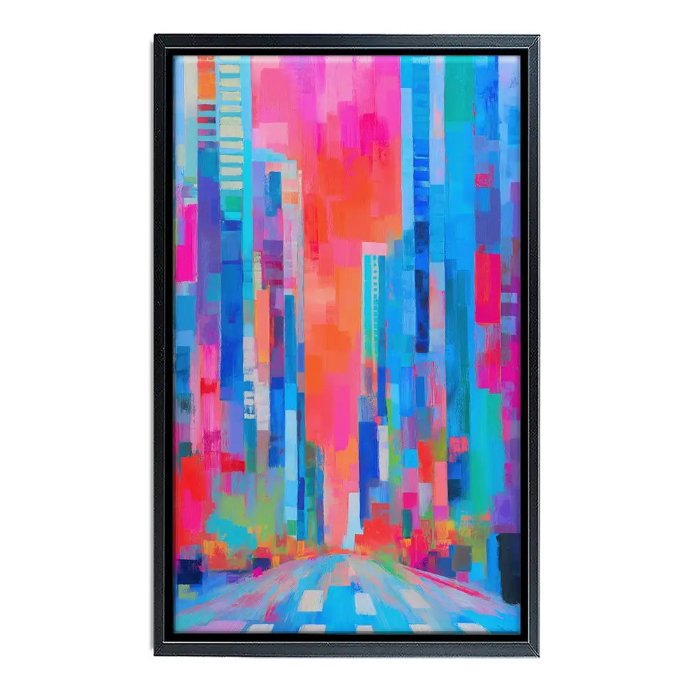 City Sunrise In Colour Canvas Print City Sunrise In Colour Canvas Print wall art product Chromatic Storm Studio