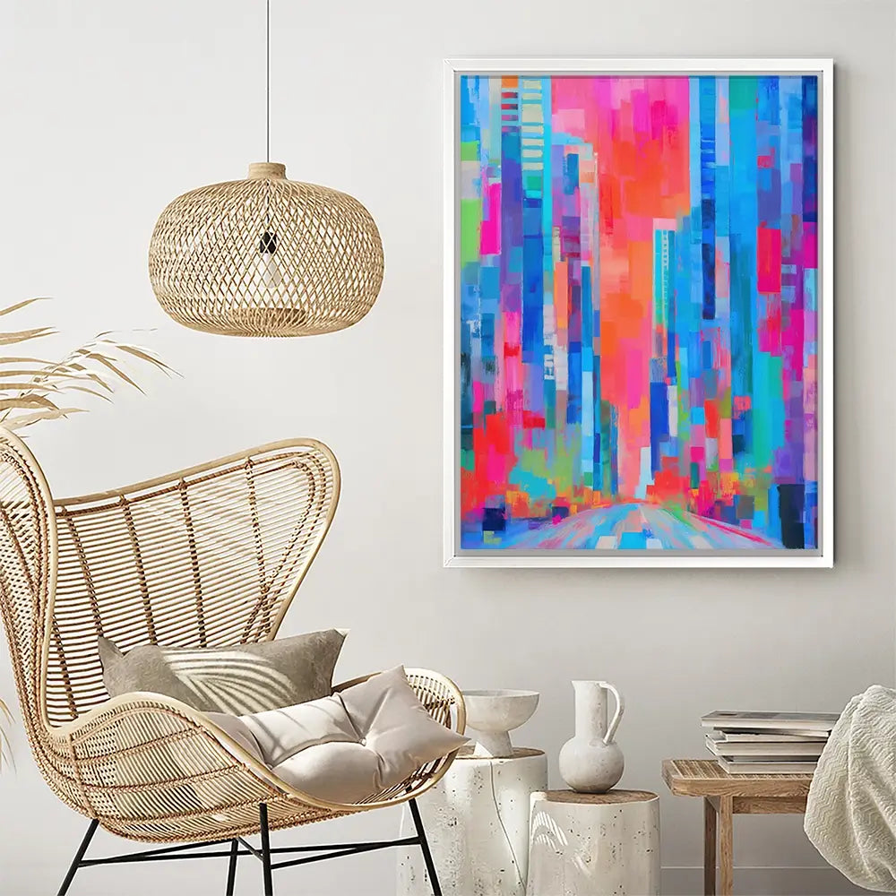 City Sunrise In Colour Canvas Print City Sunrise In Colour Canvas Print wall art product Chromatic Storm Studio