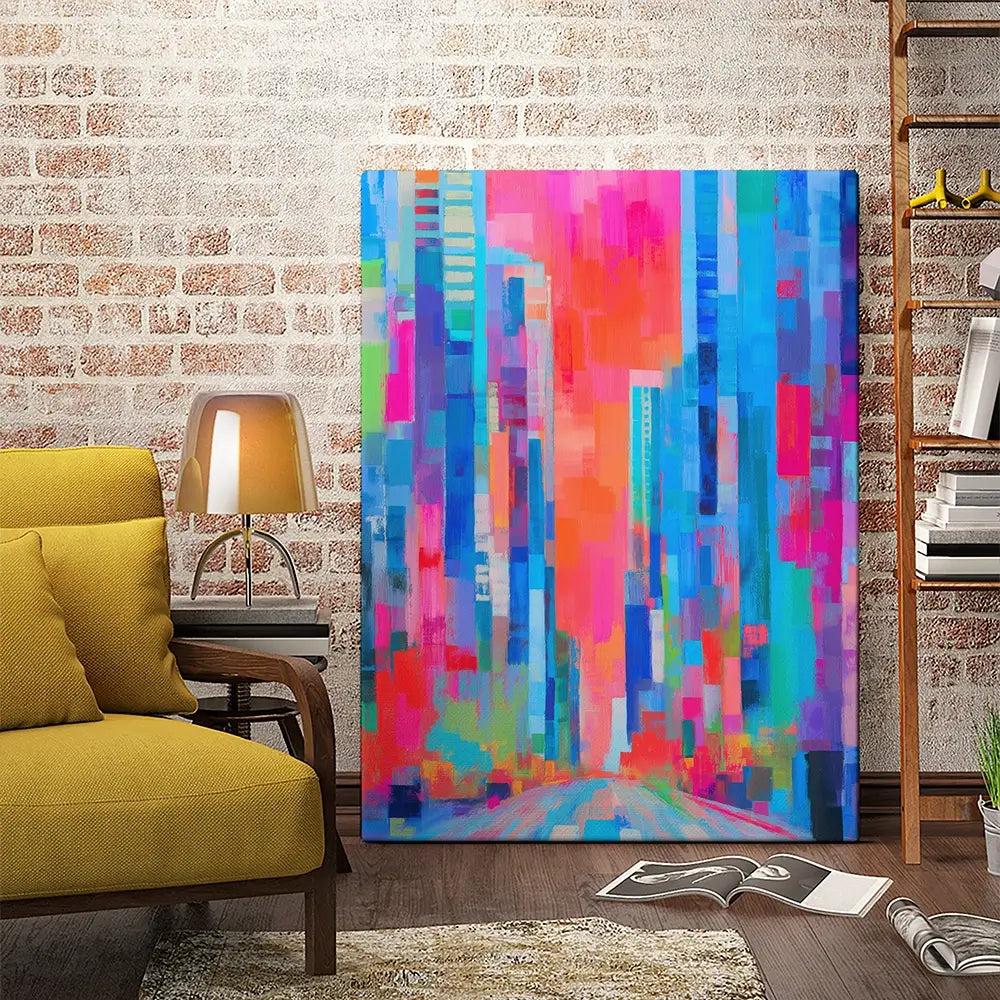 City Sunrise In Colour Canvas Print City Sunrise In Colour Canvas Print wall art product Chromatic Storm Studio