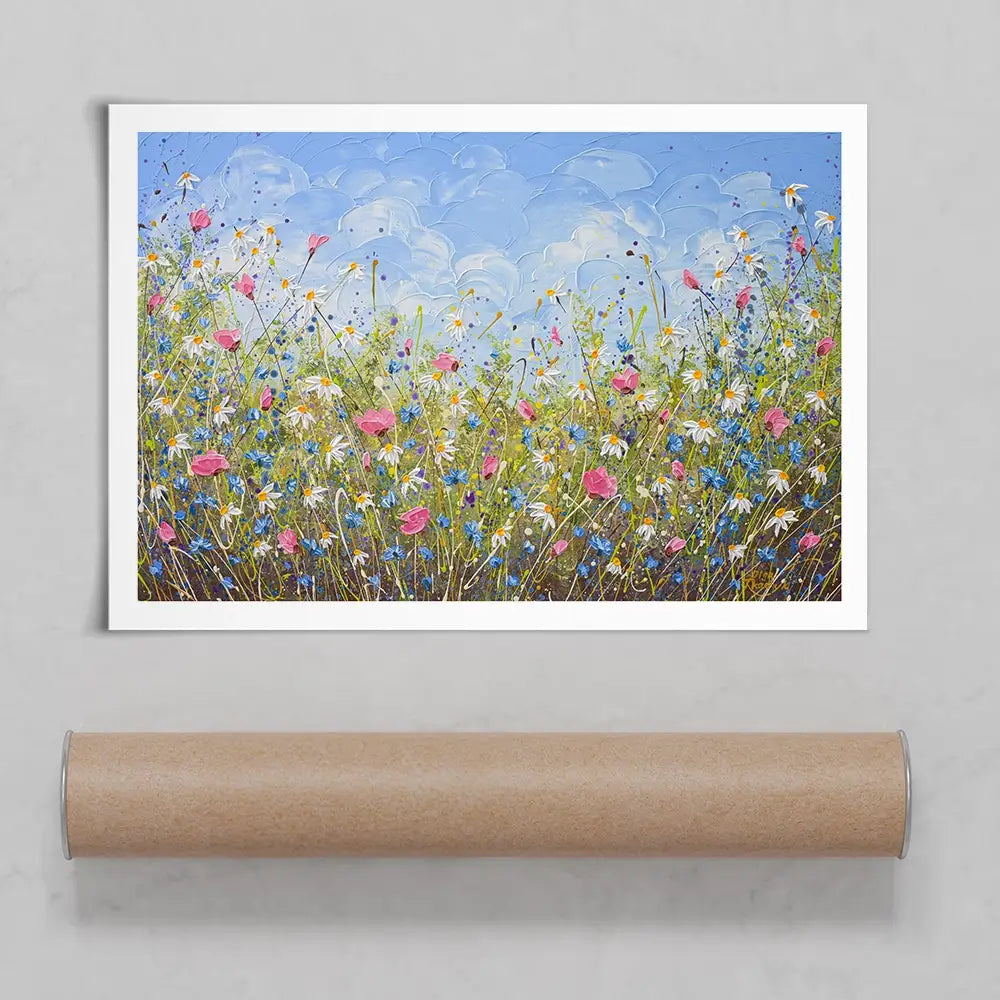 Clouds Over Daisies Art Print Clouds Over Daisies Art Print wall art product Olga Tkachyk