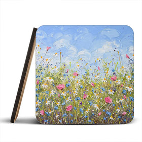 Clouds Over Daisies Coaster Set Clouds Over Daisies Coaster Set wall art product Olga Tkachyk