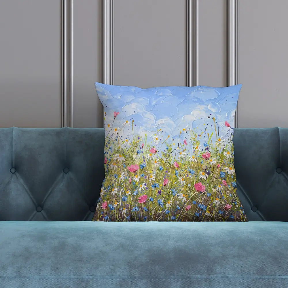 Clouds Over Daisies Cushion Clouds Over Daisies Cushion wall art product Olga Tkachyk