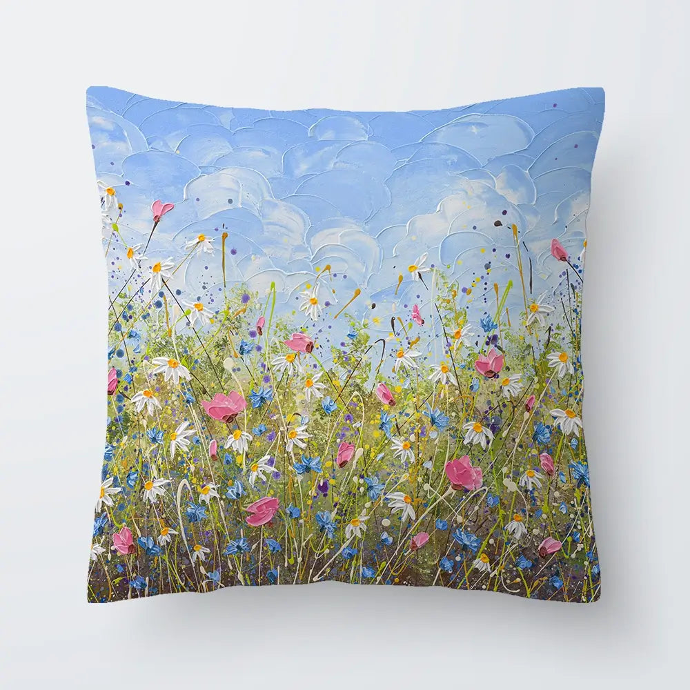 Clouds Over Daisies Cushion Clouds Over Daisies Cushion wall art product Olga Tkachyk