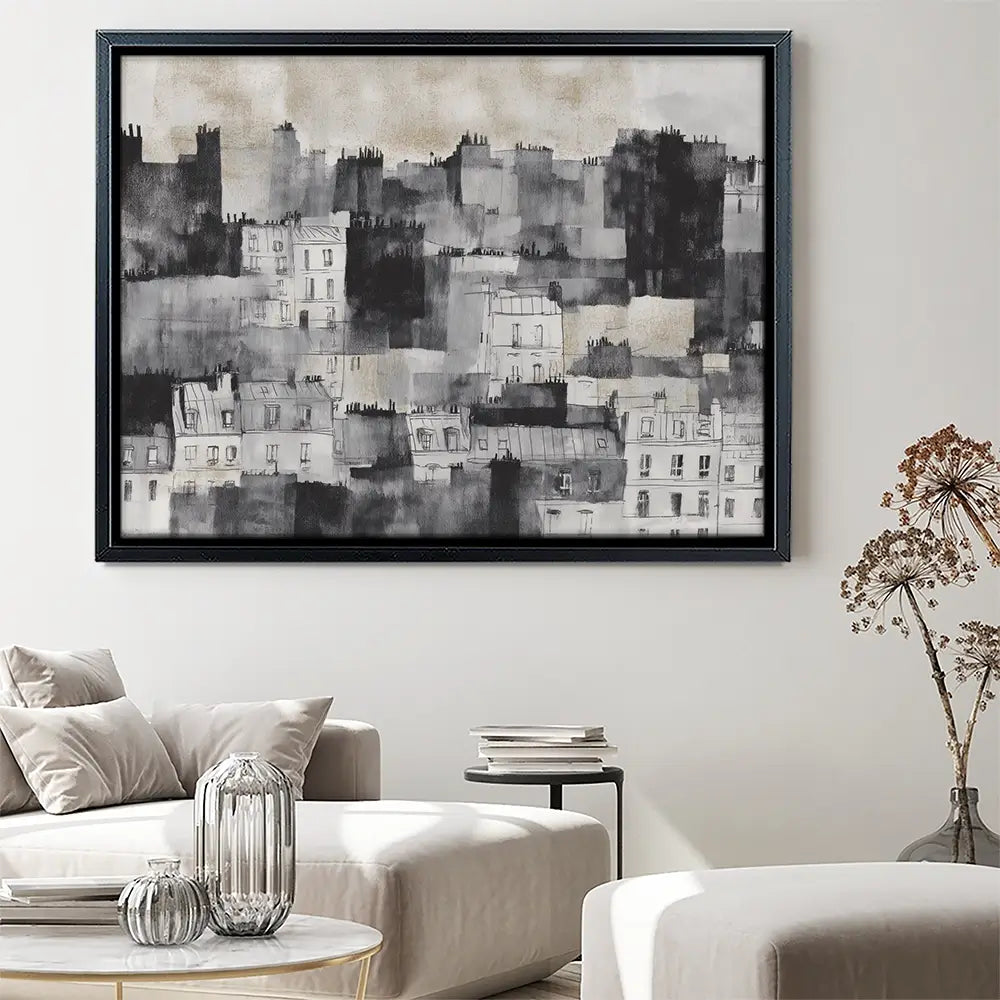 Cloudy Paris Canvas Print Cloudy Paris Canvas Print wall art product Chromatic Storm Studio