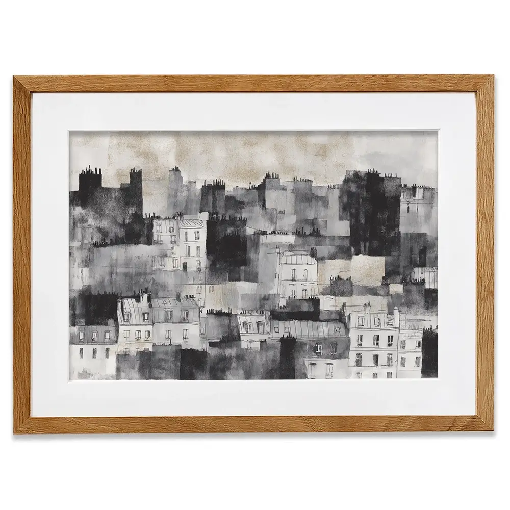 Cloudy Paris Framed Art Print Cloudy Paris Framed Art Print wall art product Chromatic Storm Studio