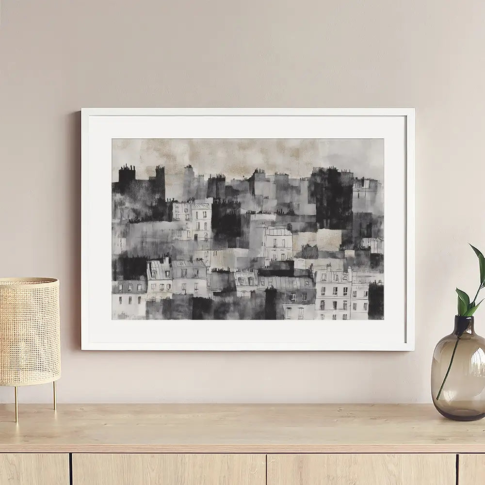 Cloudy Paris Framed Art Print Cloudy Paris Framed Art Print wall art product Chromatic Storm Studio