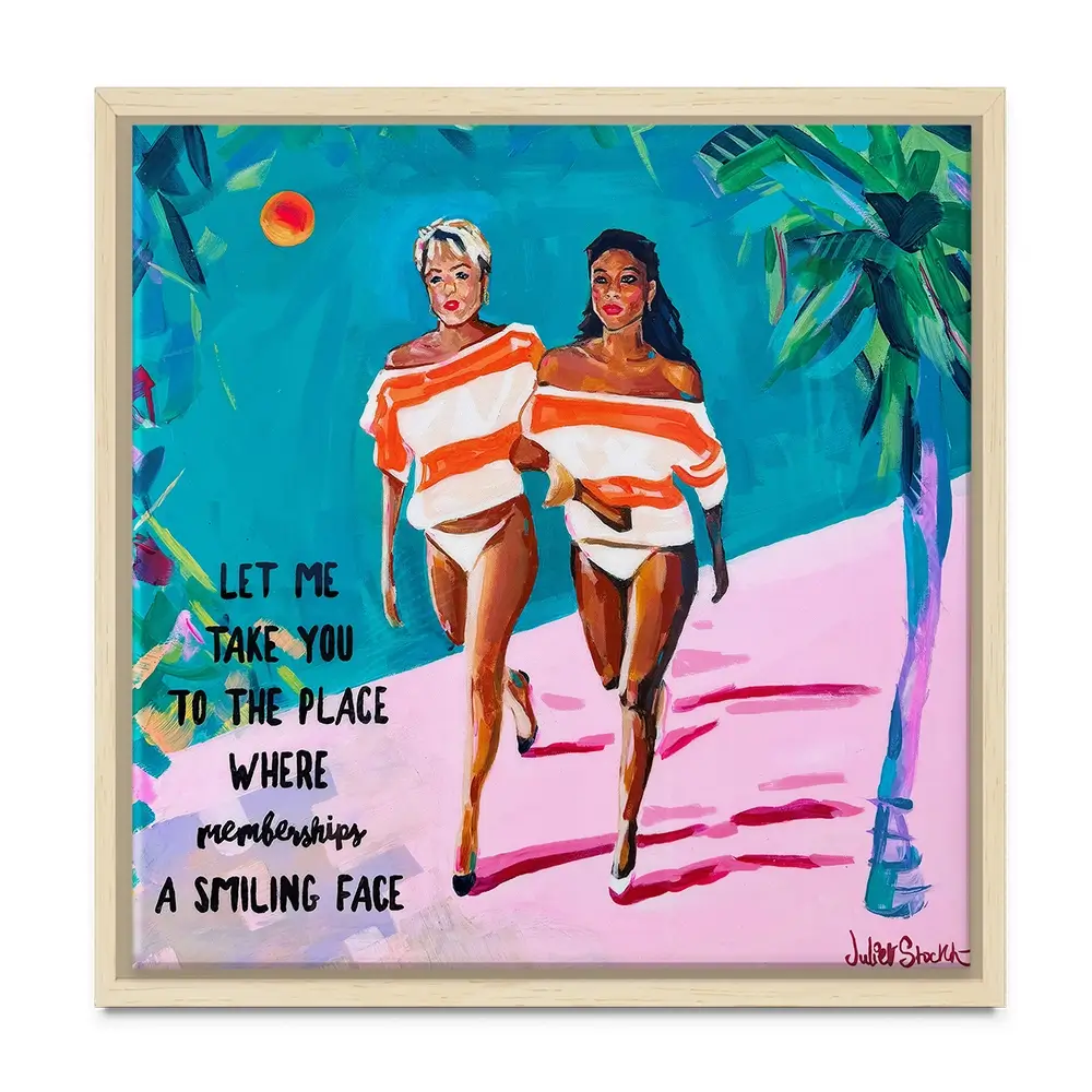 Club Tropicana Square Canvas Print Club Tropicana Square Canvas Print wall art product Juliet Stockton