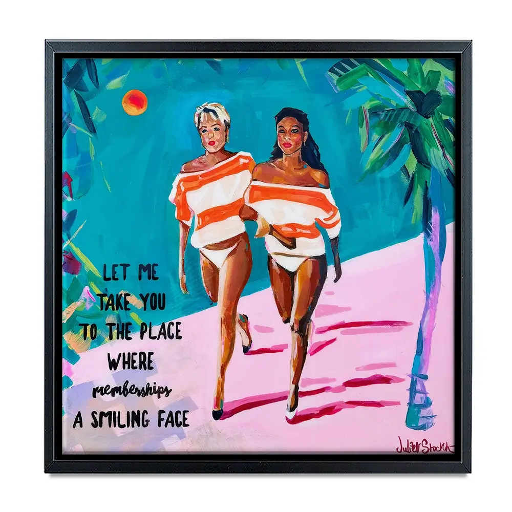 Club Tropicana Square Canvas Print Club Tropicana Square Canvas Print wall art product Juliet Stockton