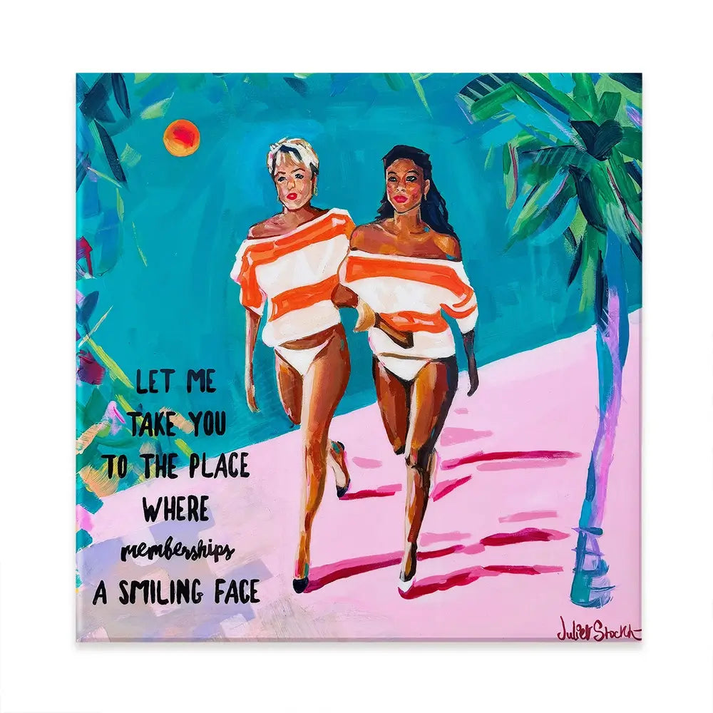 Club Tropicana Square Canvas Print Club Tropicana Square Canvas Print wall art product Juliet Stockton