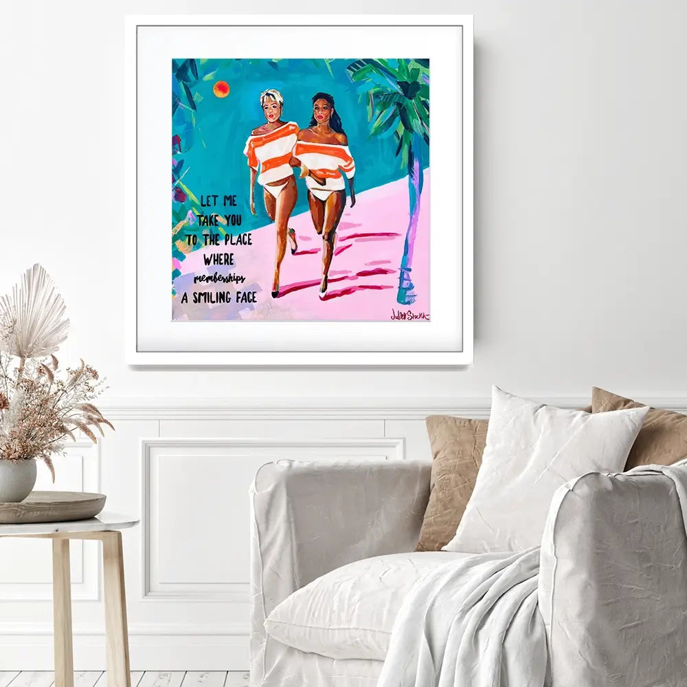 Club Tropicana Square Framed Art Print Club Tropicana Square Framed Art Print wall art product Juliet Stockton