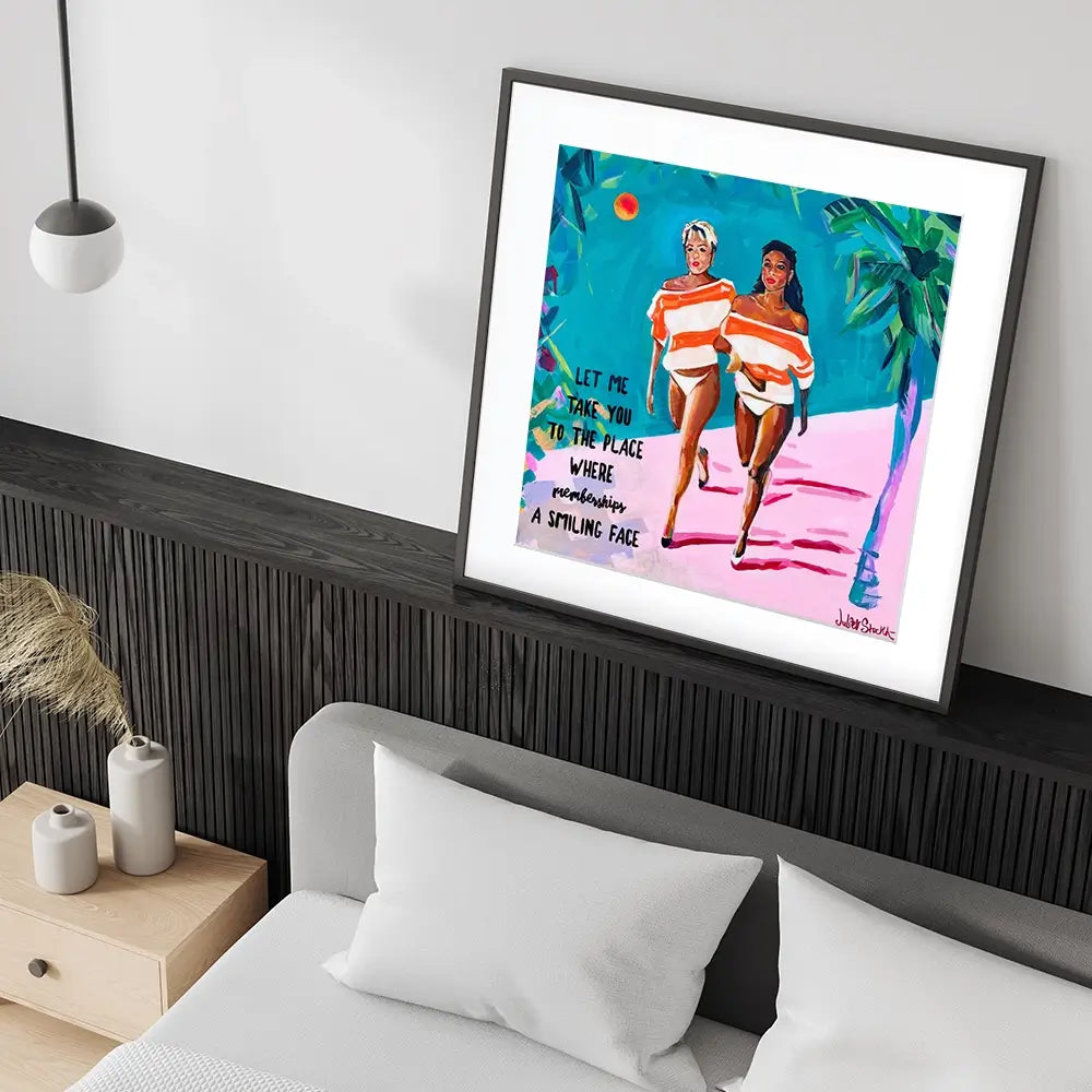 Club Tropicana Square Framed Art Print Club Tropicana Square Framed Art Print wall art product Juliet Stockton