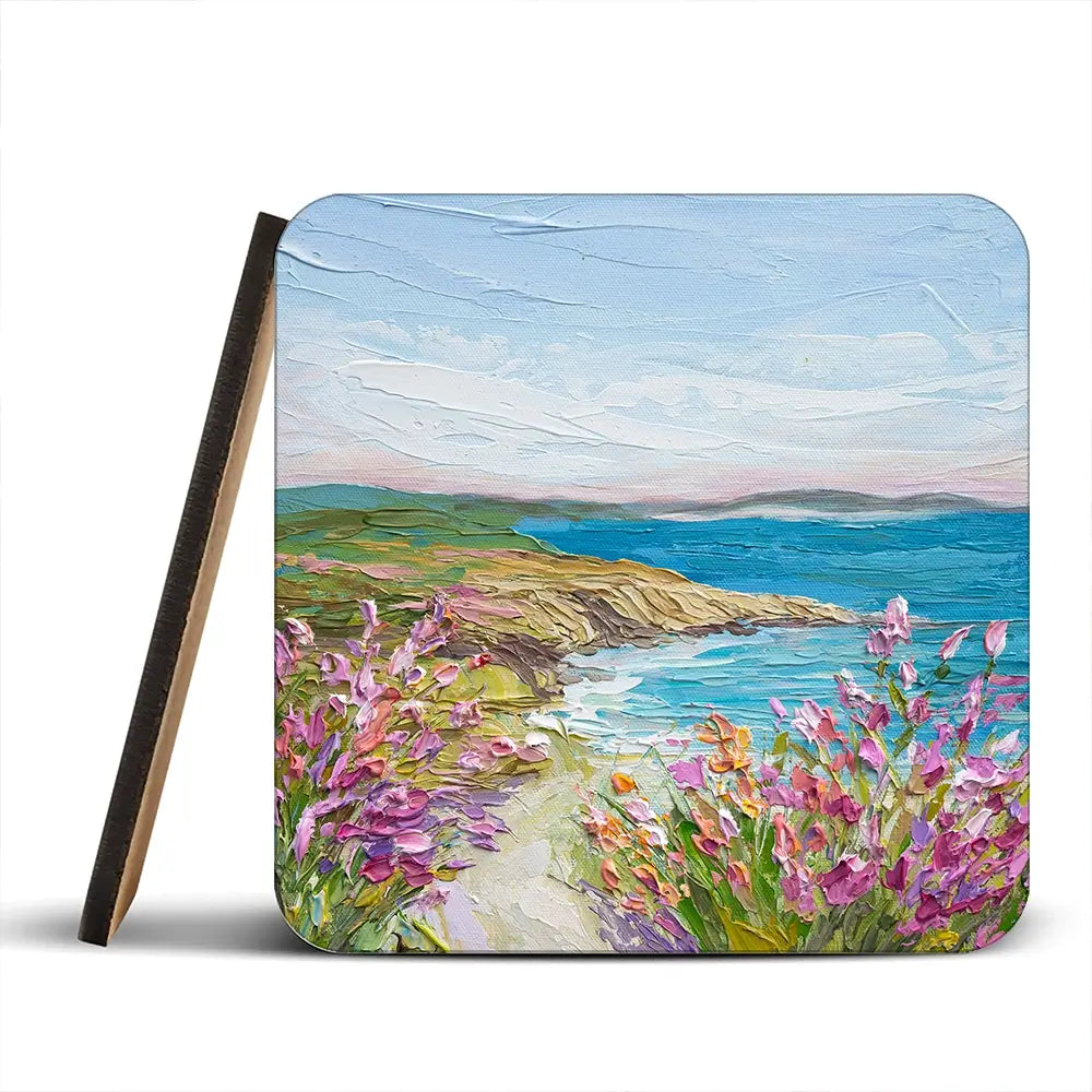 Coastal Blooms Coaster Set Coastal Blooms Coaster Set wall art product Olga Tkachyk