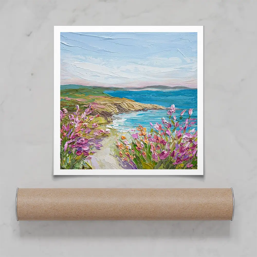 Coastal Blooms Square Art Print Coastal Blooms Square Art Print wall art product Olga Tkachyk