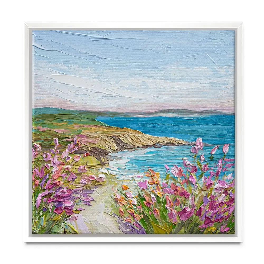 Coastal Blooms Square Canvas Print Coastal Blooms Square Canvas Print wall art product Olga Tkachyk
