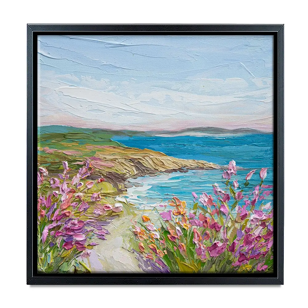 Coastal Blooms Square Canvas Print Coastal Blooms Square Canvas Print wall art product Olga Tkachyk