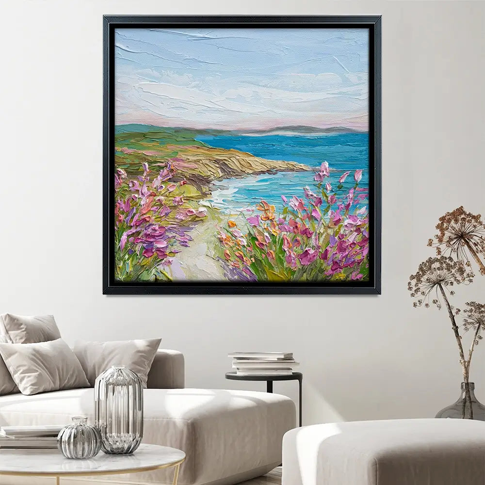 Coastal Blooms Square Canvas Print Coastal Blooms Square Canvas Print wall art product Olga Tkachyk
