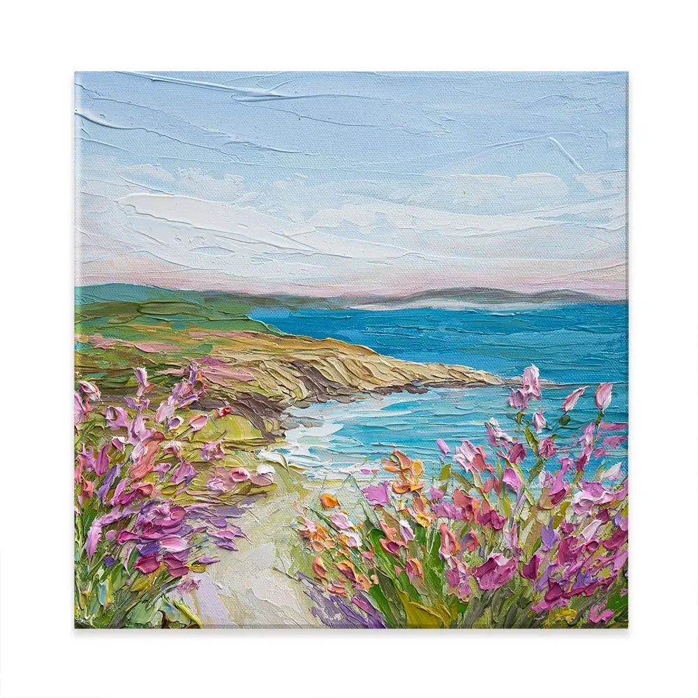 Coastal Blooms Square Canvas Print Coastal Blooms Square Canvas Print wall art product Olga Tkachyk