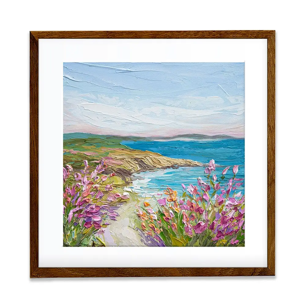 Coastal Blooms Square Framed Art Print Coastal Blooms Square Framed Art Print wall art product Olga Tkachyk
