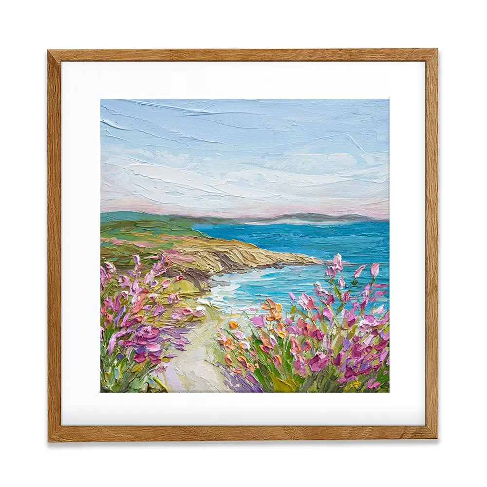 Coastal Blooms Square Framed Art Print Coastal Blooms Square Framed Art Print wall art product Olga Tkachyk