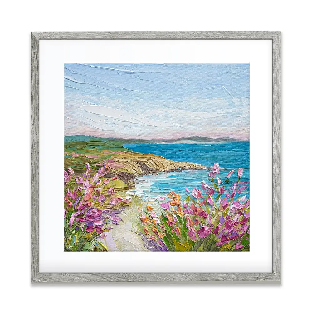Coastal Blooms Square Framed Art Print Coastal Blooms Square Framed Art Print wall art product Olga Tkachyk