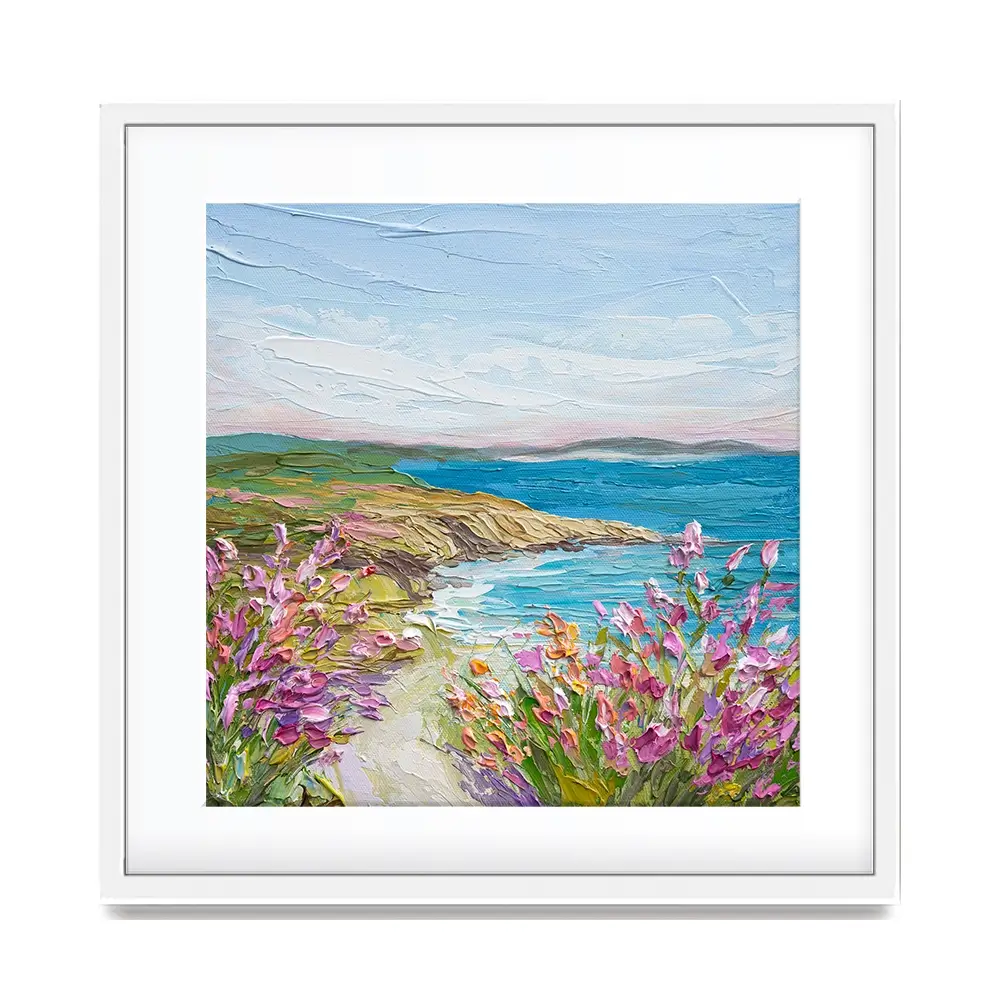 Coastal Blooms Square Framed Art Print Coastal Blooms Square Framed Art Print wall art product Olga Tkachyk