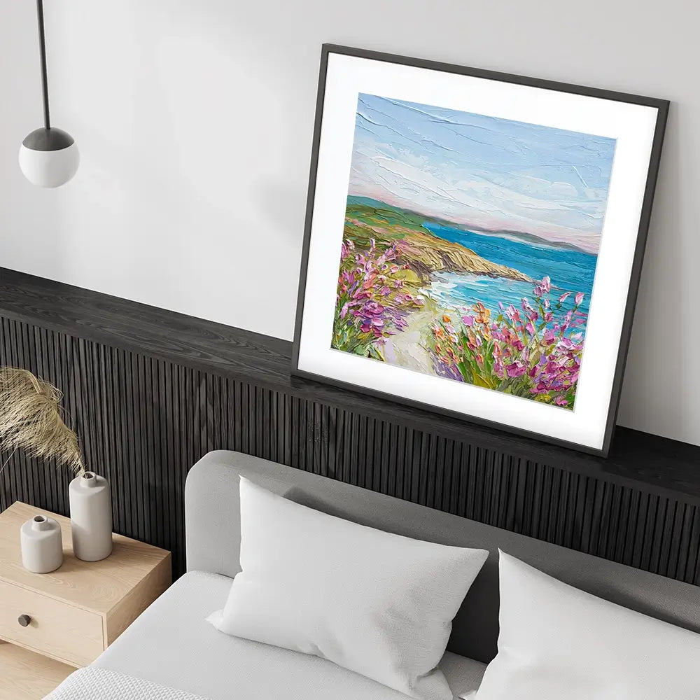 Coastal Blooms Square Framed Art Print Coastal Blooms Square Framed Art Print wall art product Olga Tkachyk