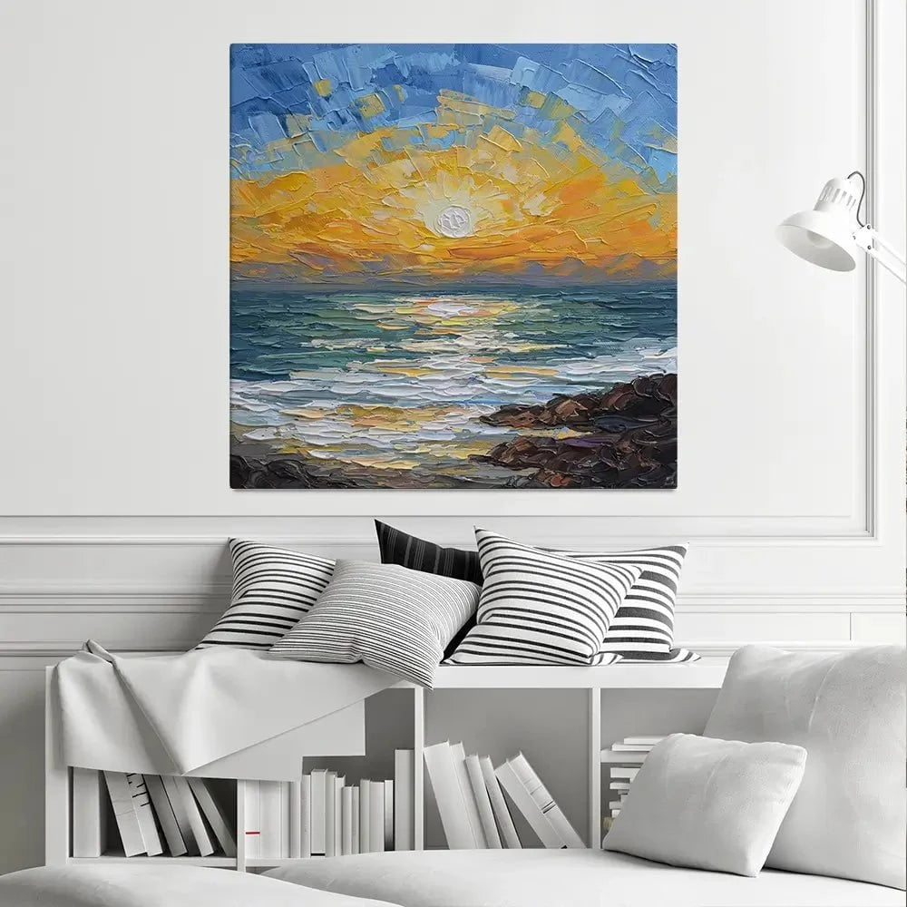 Coastal Calm Square Canvas Print Coastal Calm Square Canvas Print wall art product Olga Tkachyk