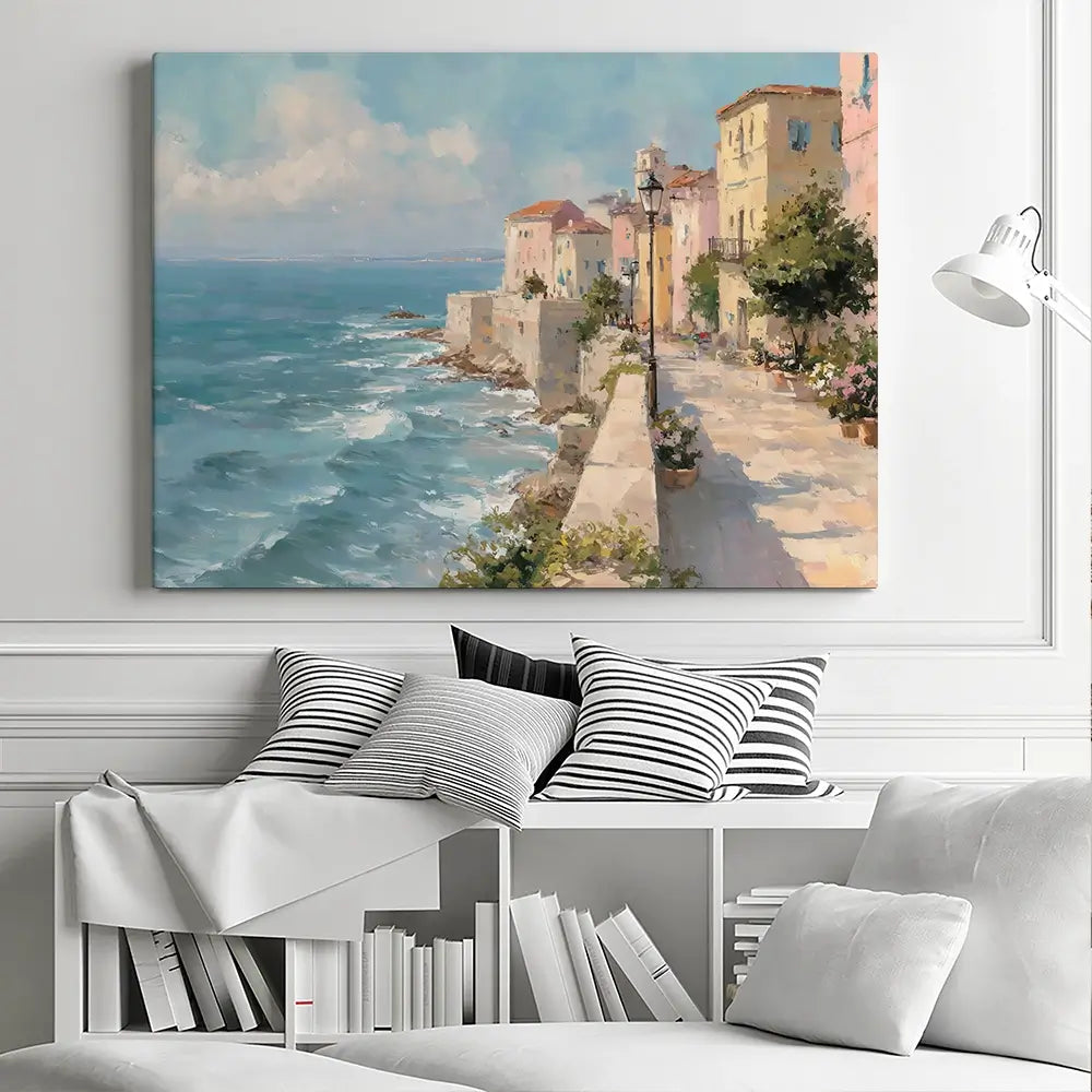 Coastal City Strip Canvas Print Coastal City Strip Canvas Print wall art product Art by Özge - Independent
