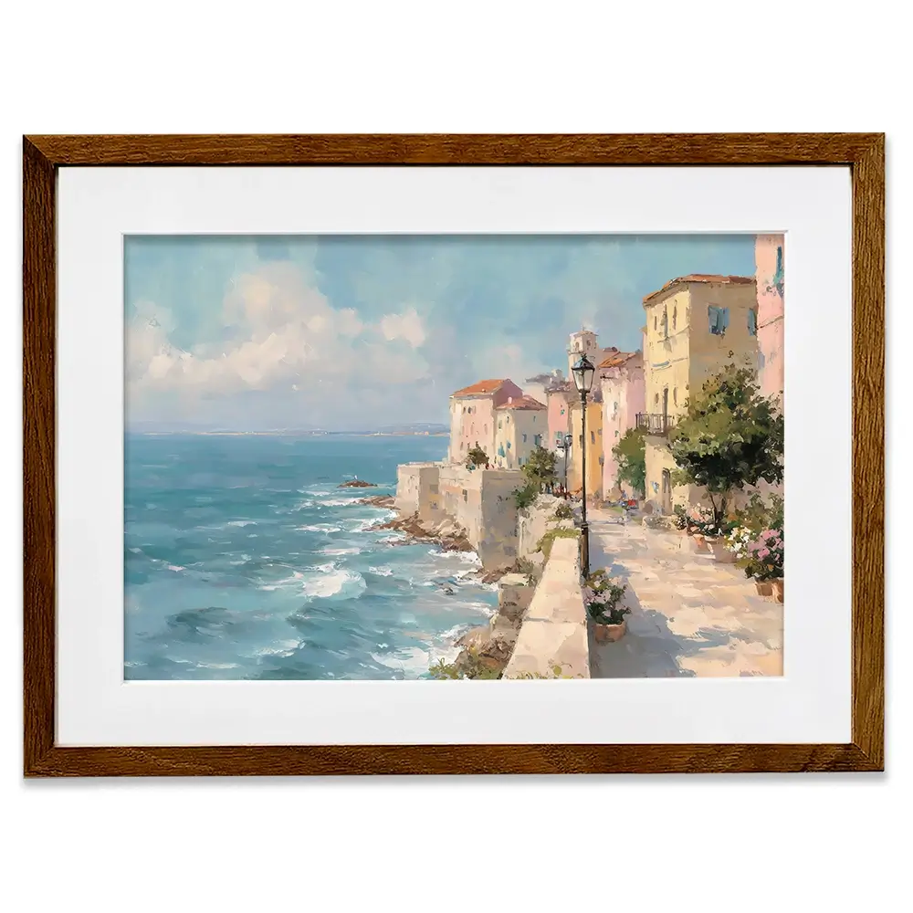 Coastal City Strip Framed Art Print Coastal City Strip Framed Art Print wall art product Art by Özge - Independent