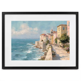 Coastal City Strip Framed Art Print Coastal City Strip Framed Art Print wall art product Art by Özge - Independent