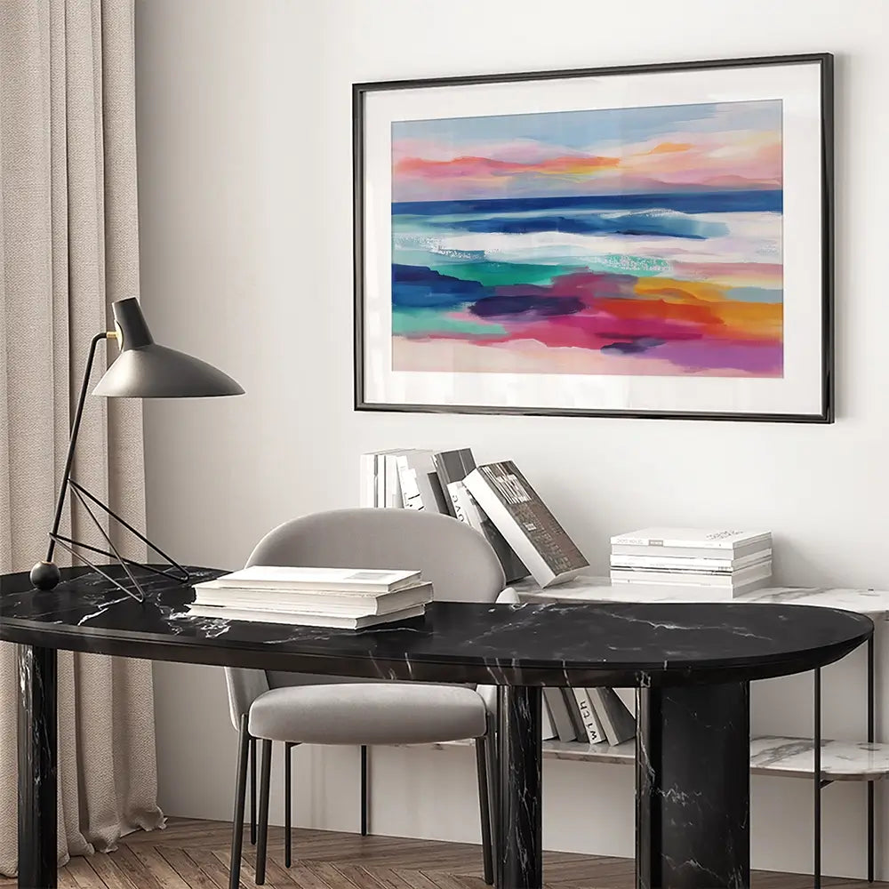 Coastal Dawn Framed Art Print Coastal Dawn Framed Art Print wall art product Chromatic Storm Studio