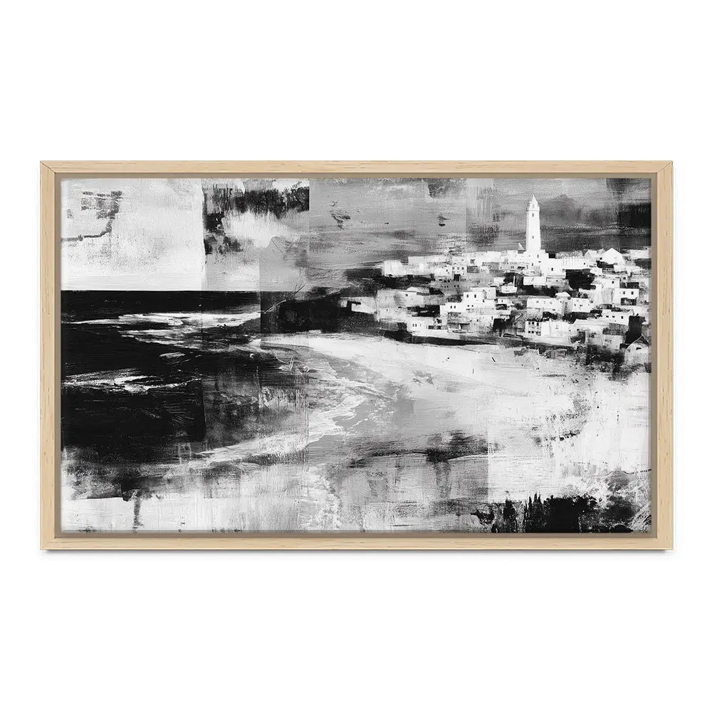 Coastal Lighthouse Town Canvas Print Coastal Lighthouse Town Canvas Print wall art product Chromatic Storm Studio