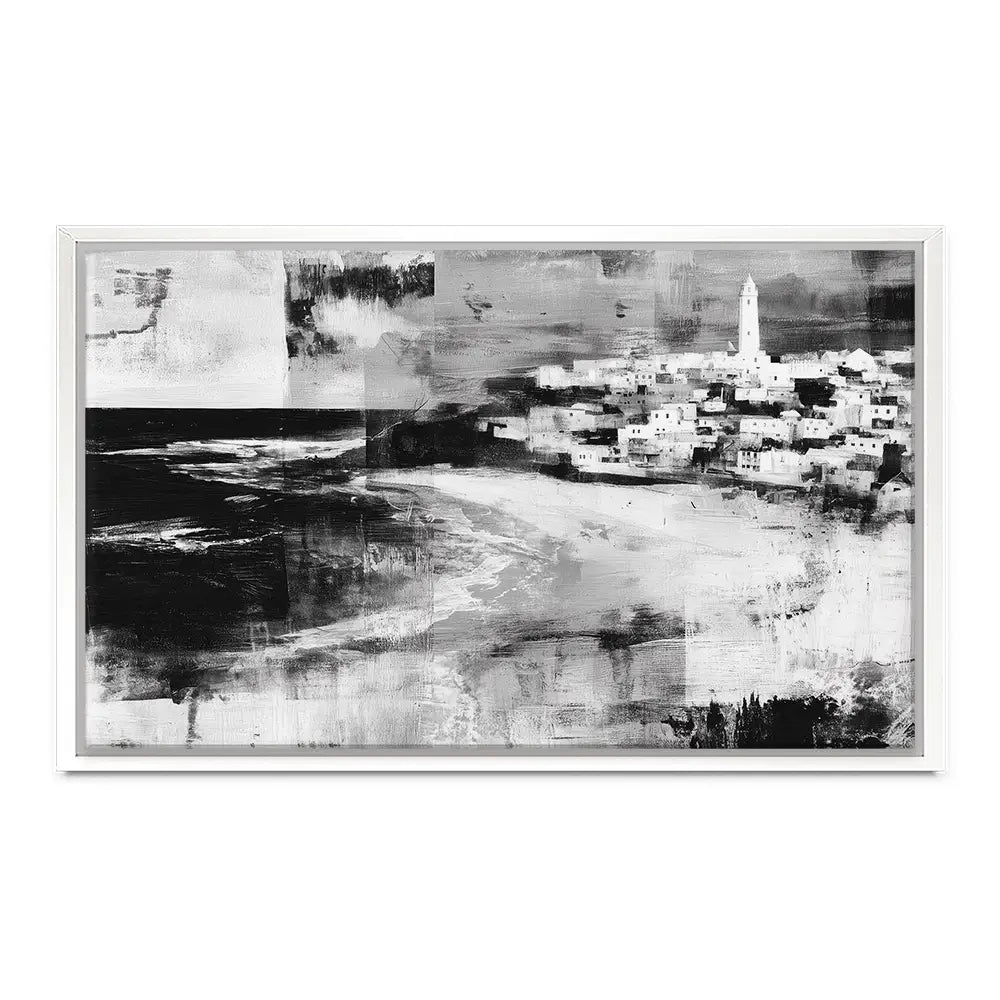 Coastal Lighthouse Town Canvas Print Coastal Lighthouse Town Canvas Print wall art product Chromatic Storm Studio