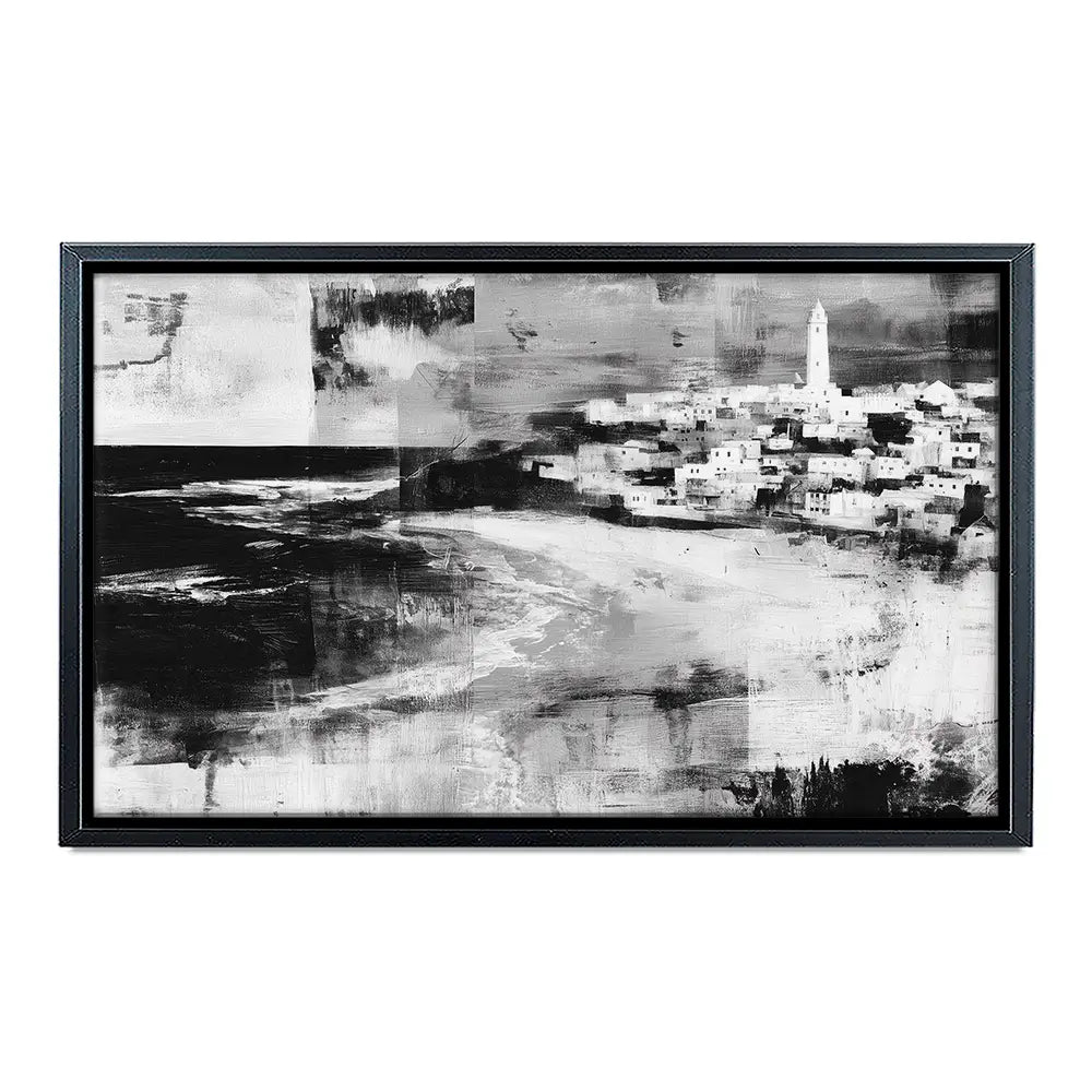 Coastal Lighthouse Town Canvas Print Coastal Lighthouse Town Canvas Print wall art product Chromatic Storm Studio