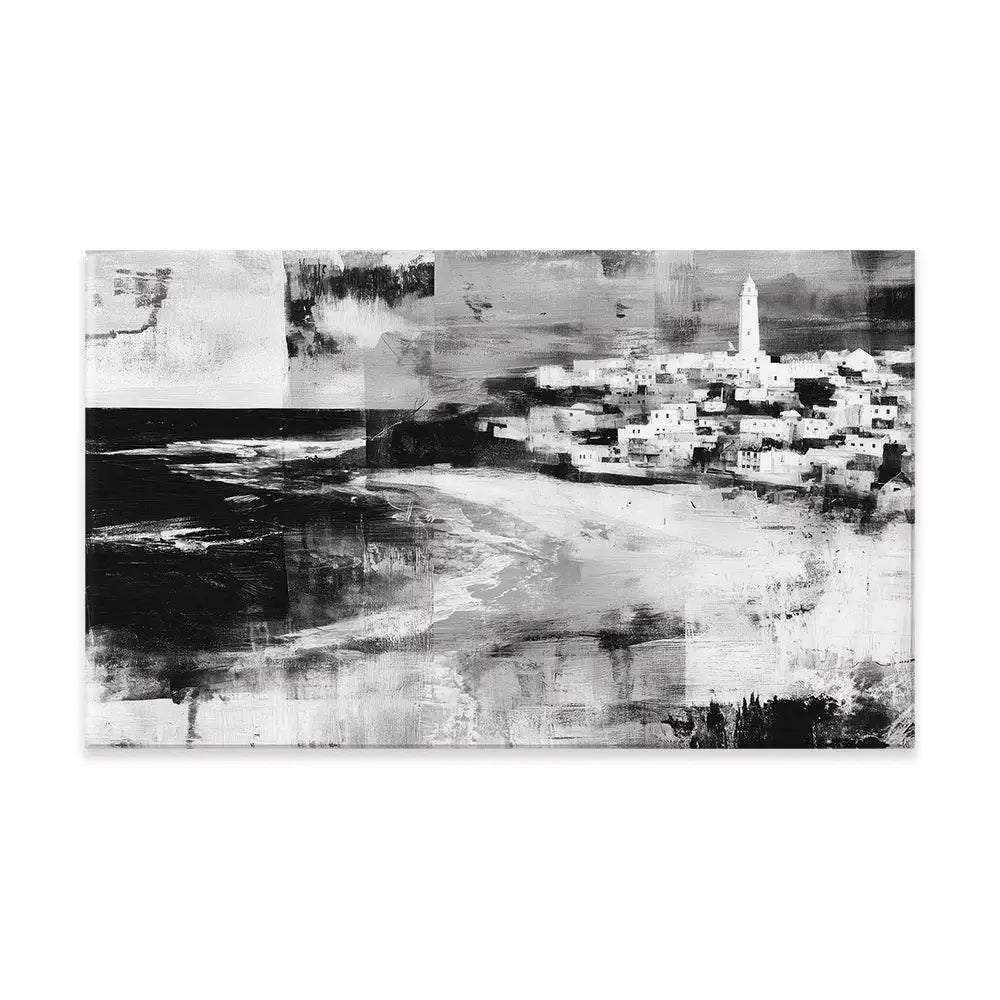 Coastal Lighthouse Town Canvas Print Coastal Lighthouse Town Canvas Print wall art product Chromatic Storm Studio