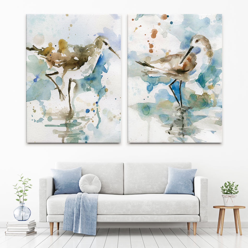 Coastal Sandpiper Duo Canvas Print Coastal Sandpiper Duo Canvas Print wall art product Carol Robinson